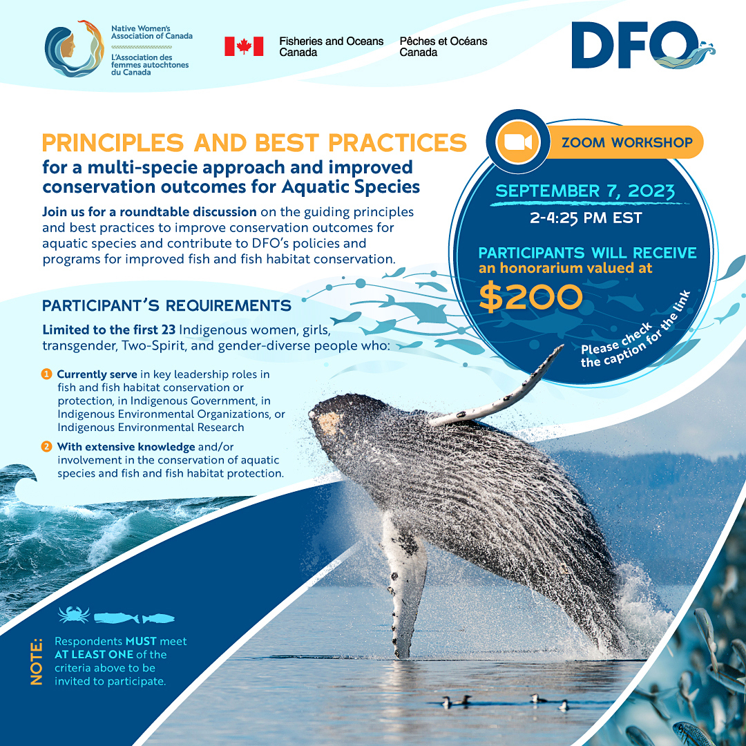 Principles and Best Practices for a Multi-Specie Approach and Improved Conservation Outcomes for Aquatic Species - September 7, 2023